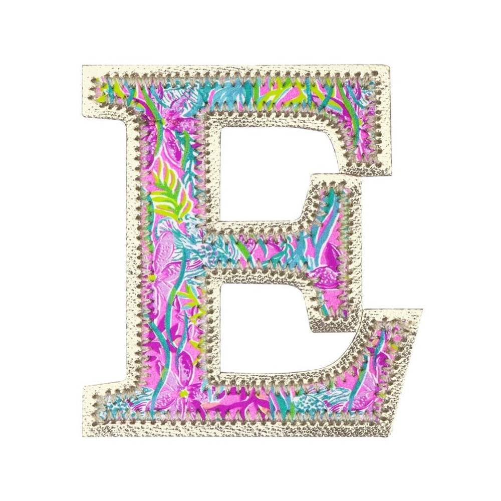 Lilly Pulitzer E Monogram Sticker Tropical Coastal Preppy Party All the Tide NWT